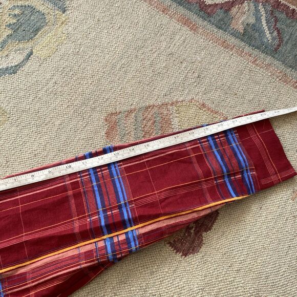 Vintage Mr Dee Cee Shirt 70s Deadstock Flannel Big Collar Plaid Red Blue XL - Picture 8 of 8